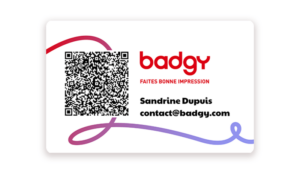 Business card with QR - Visual of a Badgy vCard