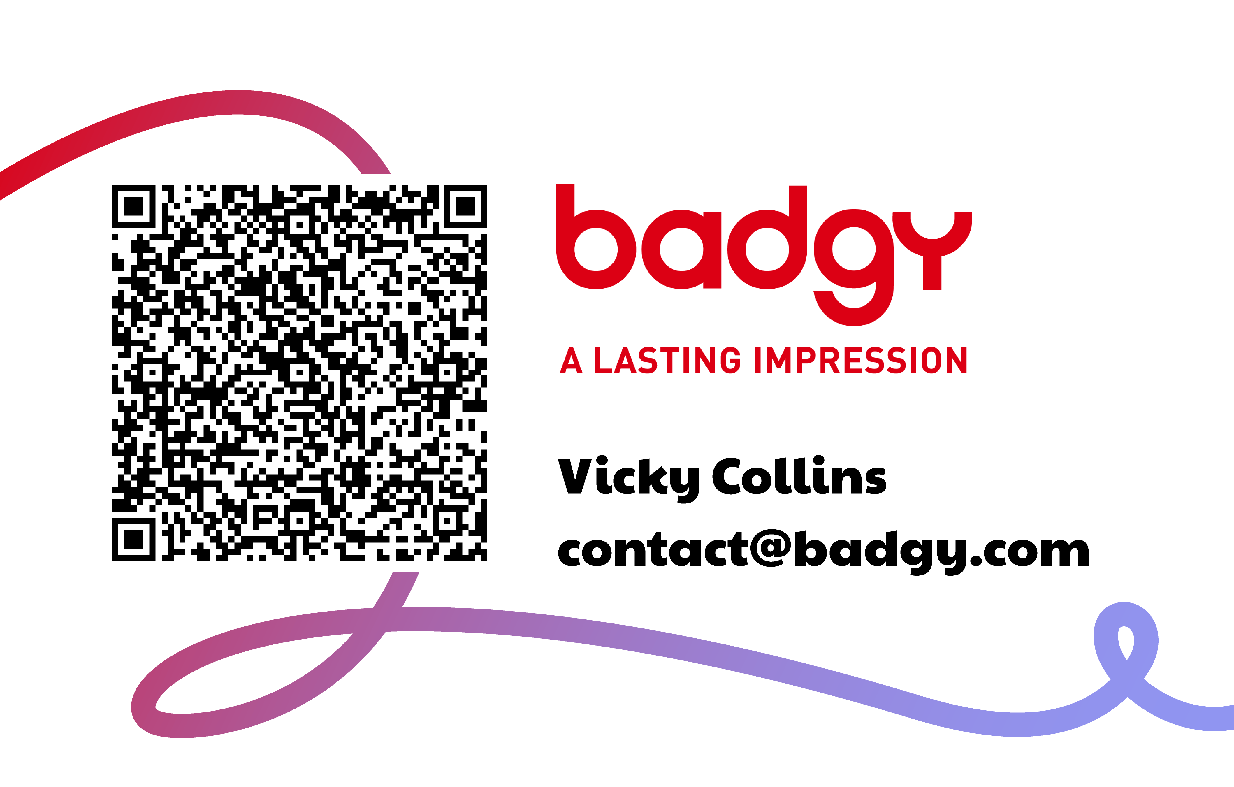 Business card with QR - Visual of a Badgy vCard